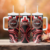 Aotearoa Te Arawa Personalised Tumbler With Handle Maori Iwi Poutama Puhoro Tattoo LT14 - Polynesian Pride