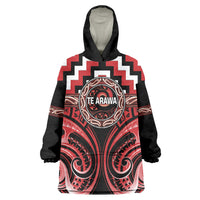 Aotearoa Te Arawa Personalised Wearable Blanket Hoodie Maori Iwi Poutama Puhoro Tattoo LT14 One Size Red - Polynesian Pride