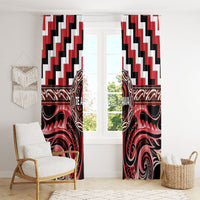 Aotearoa Te Arawa Window Curtain Maori Iwi Poutama Puhoro Tattoo LT14 - Polynesian Pride