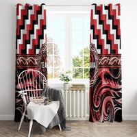 Aotearoa Te Arawa Window Curtain Maori Iwi Poutama Puhoro Tattoo LT14 - Polynesian Pride
