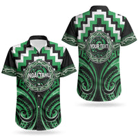 Aotearoa Ngai Tahu Personalised Couples Matching Long Sleeve Bodycon Dress and Hawaiian Shirt Maori Iwi Poutama Puhoro Tattoo LT14 - Polynesian Pride