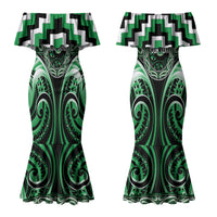 Aotearoa Ngai Tahu Personalised Couples Matching Mermaid Dress and Hawaiian Shirt Maori Iwi Poutama Puhoro Tattoo LT14 - Polynesian Pride