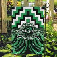 Aotearoa Ngai Tahu Garden Flag Maori Iwi Poutama Puhoro Tattoo LT14 Garden Flag Green - Polynesian Pride