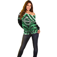 Aotearoa Ngai Tahu Personalised Off Shoulder Sweater Maori Iwi Poutama Puhoro Tattoo LT14 - Polynesian Pride