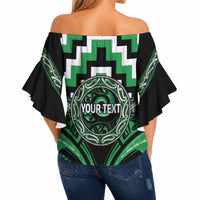 Aotearoa Ngai Tahu Personalised Off Shoulder Wrap Waist Top Maori Iwi Poutama Puhoro Tattoo LT14 - Polynesian Pride