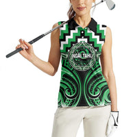 Aotearoa Ngai Tahu Personalised Women Sleeveless Polo Shirt Maori Iwi Poutama Puhoro Tattoo LT14 - Polynesian Pride