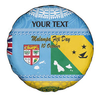 Personalised Malampa Fiji Day Spare Tire Cover 10 October Fijian Tapa Flag Style