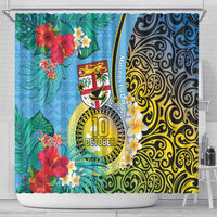 Vanuatu Malampa Fiji Day Shower Curtain Happy 10 October With Maps Tropical Flowers