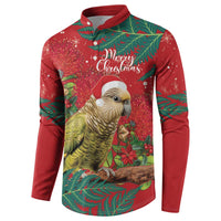 Personalised New Zealand Kakapo Christmas Button Sweatshirt Meri Kirihimete Silver Fern Mix Pohutukawa LT14 - Polynesian Pride