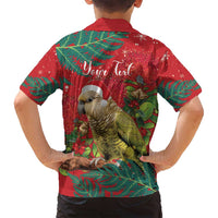 Personalised New Zealand Kakapo Christmas Family Matching Puletasi and Hawaiian Shirt Meri Kirihimete Silver Fern Mix Pohutukawa LT14 - Polynesian Pride