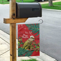 Personalised New Zealand Kakapo Christmas Garden Flag Meri Kirihimete Silver Fern Mix Pohutukawa