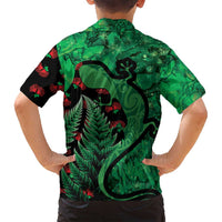 New Zealand Gecko Christmas Family Matching Puletasi and Hawaiian Shirt Meri Kirihimete Paua Shell Mix Pohutukawa LT14 - Polynesian Pride