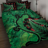 New Zealand Gecko Christmas Quilt Bed Set Meri Kirihimete Paua Shell Mix Pohutukawa