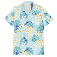 Pastel Cyan Tropical Hawaii Hawaiian Shirt Seamless Monstera Plumeria Hawaiian Pattern - Polynesian Pride