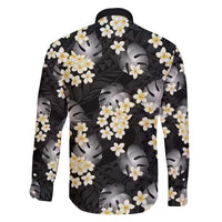 Black Tropical Hawaii Family Matching Mermaid Dress and Hawaiian Shirt Seamless Monstera Plumeria Hawaiian Pattern - Polynesian Pride