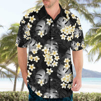 Black Tropical Hawaii Hawaiian Shirt Seamless Monstera Plumeria Hawaiian Pattern - Polynesian Pride