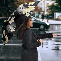 Black Tropical Hawaii Umbrella Seamless Monstera Plumeria Hawaiian Pattern - Polynesian Pride