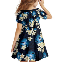 Blue Tropical Hawaii Family Matching Summer Maxi Dress and Hawaiian Shirt Seamless Monstera Plumeria Hawaiian Pattern - Polynesian Pride