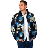 Blue Tropical Hawaii Padded Jacket Seamless Monstera Plumeria Hawaiian Pattern LT14 - Polynesian Pride