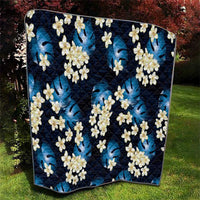 Blue Tropical Hawaii Quilt Seamless Monstera Plumeria Hawaiian Pattern - Polynesian Pride
