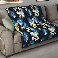 Blue Tropical Hawaii Quilt Seamless Monstera Plumeria Hawaiian Pattern - Polynesian Pride