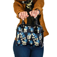 Blue Tropical Hawaii Shoulder Handbag Seamless Monstera Plumeria Hawaiian Pattern - Polynesian Pride
