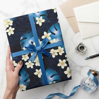 Blue Tropical Hawaii Wrapping Paper Seamless Monstera Plumeria Hawaiian Pattern - Polynesian Pride