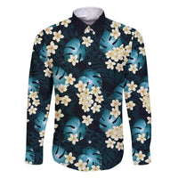 Dark Cyan Tropical Hawaii Family Matching Mermaid Dress and Hawaiian Shirt Seamless Monstera Plumeria Hawaiian Pattern - Polynesian Pride