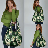 Green Tropical Hawaii Grocery Bag Seamless Monstera Plumeria Hawaiian Pattern - Polynesian Pride