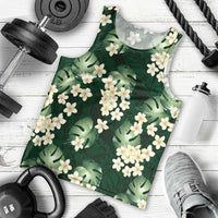Green Tropical Hawaii Men Tank Top Seamless Monstera Plumeria Hawaiian Pattern - Polynesian Pride