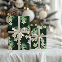 Green Tropical Hawaii Wrapping Paper Seamless Monstera Plumeria Hawaiian Pattern - Polynesian Pride