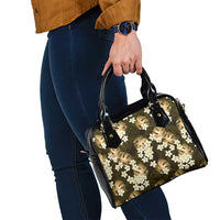 Gold Tropical Hawaii Shoulder Handbag Seamless Monstera Plumeria Hawaiian Pattern - Polynesian Pride