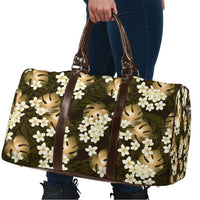 Gold Tropical Hawaii Travel Bag Seamless Monstera Plumeria Hawaiian Pattern - Polynesian Pride