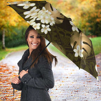 Gold Tropical Hawaii Umbrella Seamless Monstera Plumeria Hawaiian Pattern - Polynesian Pride