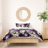 Purple Tropical Hawaii Bedding Set Seamless Monstera Plumeria Hawaiian Pattern - Polynesian Pride