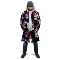 Purple Tropical Hawaii Cloak Seamless Monstera Plumeria Hawaiian Pattern - Polynesian Pride