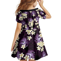 Purple Tropical Hawaii Family Matching Long Sleeve Bodycon Dress and Hawaiian Shirt Seamless Monstera Plumeria Hawaiian Pattern - Polynesian Pride