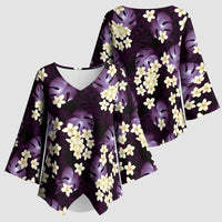 Purple Tropical Hawaii Kimono Sleeve Blouse Seamless Monstera Plumeria Hawaiian Pattern - Polynesian Pride