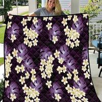 Purple Tropical Hawaii Quilt Seamless Monstera Plumeria Hawaiian Pattern - Polynesian Pride