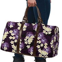 Purple Tropical Hawaii Travel Bag Seamless Monstera Plumeria Hawaiian Pattern - Polynesian Pride