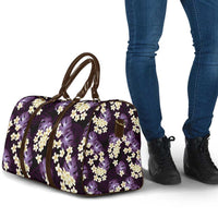 Purple Tropical Hawaii Travel Bag Seamless Monstera Plumeria Hawaiian Pattern - Polynesian Pride