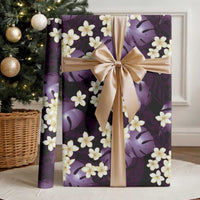 Purple Tropical Hawaii Wrapping Paper Seamless Monstera Plumeria Hawaiian Pattern - Polynesian Pride