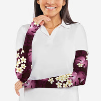 Pink Tropical Hawaii Arm Sleeves Seamless Monstera Plumeria Hawaiian Pattern - Polynesian Pride