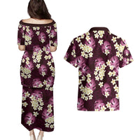 Pink Tropical Hawaii Couples Matching Puletasi and Hawaiian Shirt Seamless Monstera Plumeria Hawaiian Pattern LT14 - Polynesian Pride
