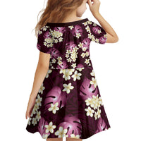 Pink Tropical Hawaii Family Matching Off The Shoulder Long Sleeve Dress and Hawaiian Shirt Seamless Monstera Plumeria Hawaiian Pattern - Polynesian Pride