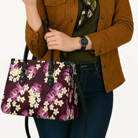 Pink Tropical Hawaii Leather Bag Seamless Monstera Plumeria Hawaiian Pattern - Polynesian Pride