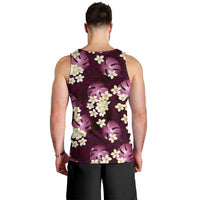 Pink Tropical Hawaii Men Tank Top Seamless Monstera Plumeria Hawaiian Pattern - Polynesian Pride