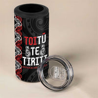 Aotearoa Toitu Te Tiriti 4 in 1 Can Cooler Tumbler Honour The Treaty Maori Haka