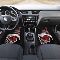 Aotearoa Toitu Te Tiriti Car Mats Honour The Treaty Maori Haka LT14 Set 2pcs - Front Black - Polynesian Pride