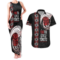 Aotearoa Toitu Te Tiriti Couples Matching Tank Maxi Dress and Hawaiian Shirt Honour The Treaty Maori Haka